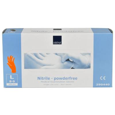 Abena Rękawice nitrylowe bezpudrowe POMRAŃCZOWE S 100szt